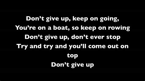 lyrics don't give up|don't give up lyrics meaning.